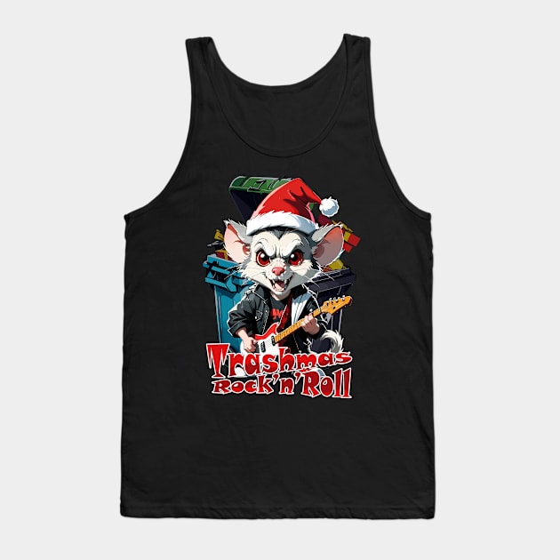 Trashmas Rock and Roll, Rat, opossum Tank Top by Rusty Lynx Design